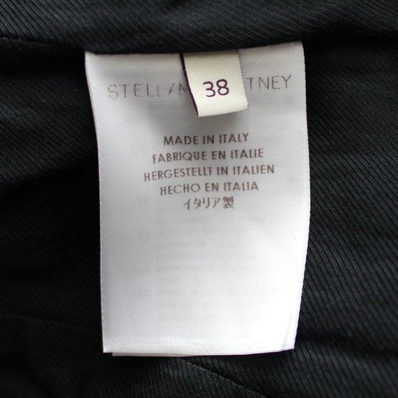 Stella McCartney Classic Pinstripe Asymmetric Wool Blend Jacket Coat Blazer, 38 - Picture 12 of 14